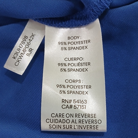 Calvin Kline sz S Dazzing Blu Sleeveless Mockneck Top with Gathered Seam - Picture 12 of 13